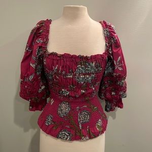 Love the Label Puff Sleeve Cotton Poplin Blouse